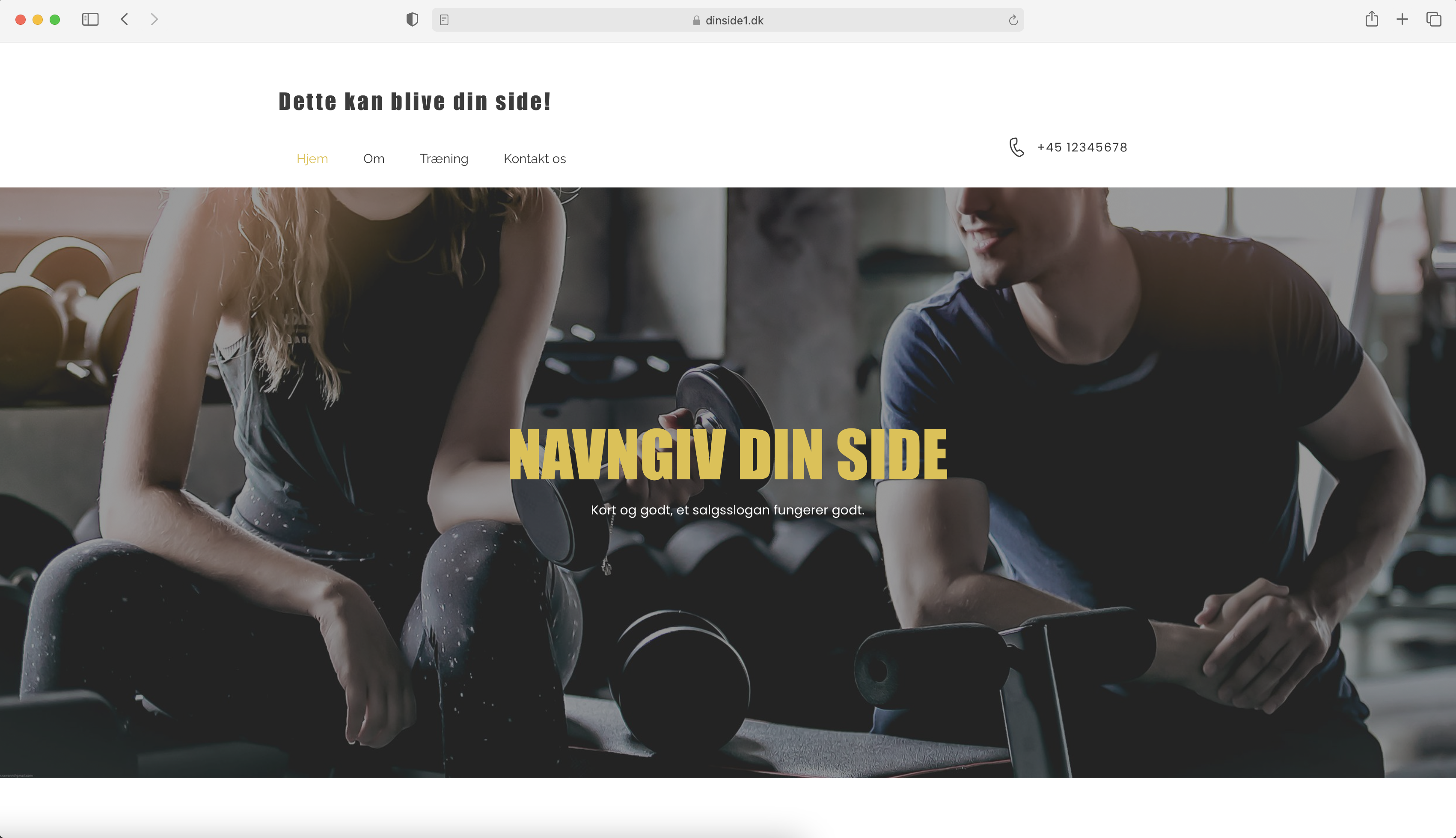 Eksempel på din nye hjemmeside